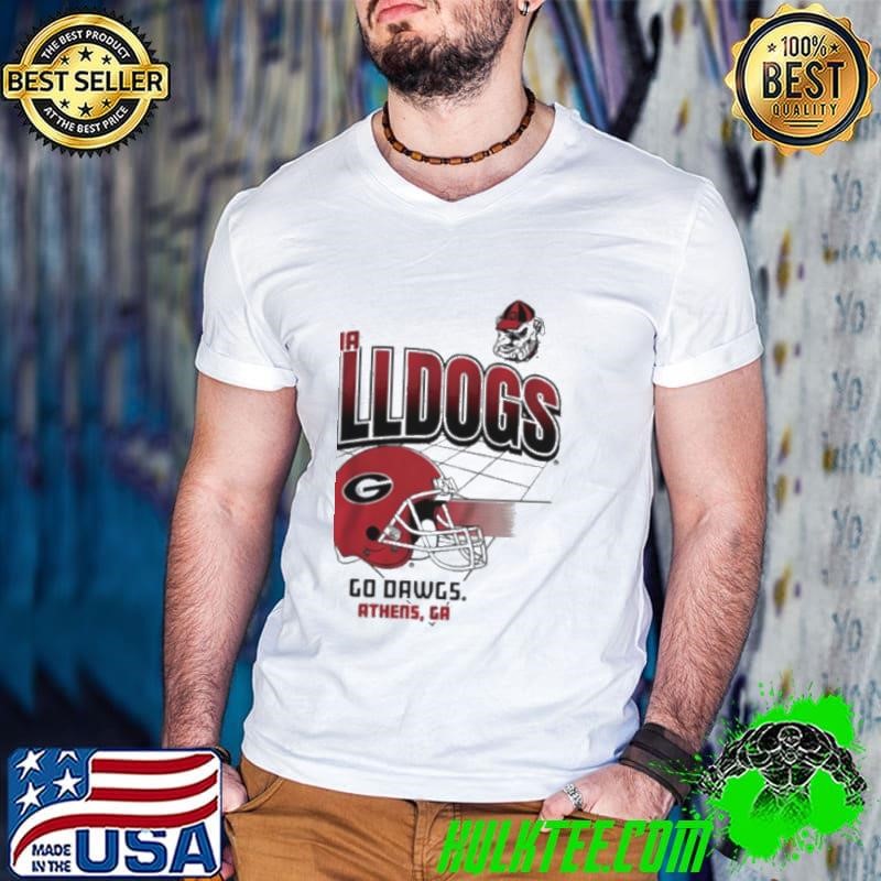 Georgia Bulldogs Football go Dawgs helmet grid shirt