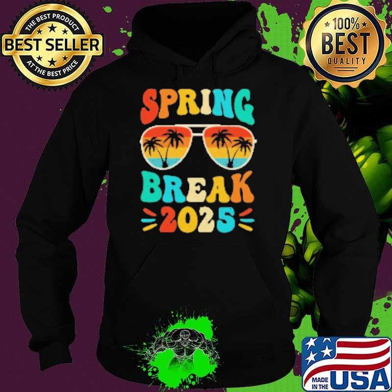 Groovy Spring Break 2025 School Family Beach Vacations Hoodie
