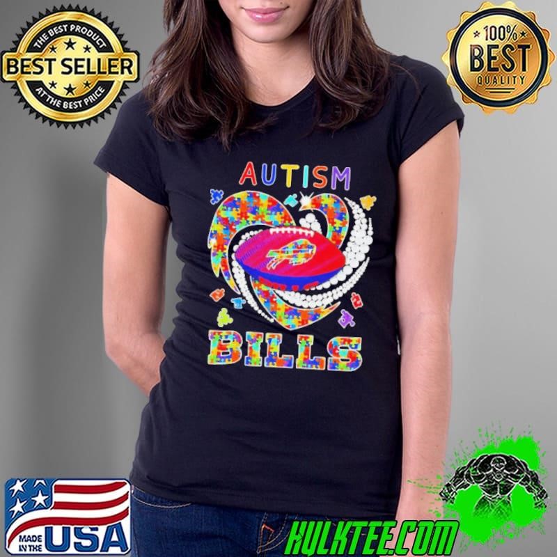 Heart Autism Buffalo Bills Football Colors shirt