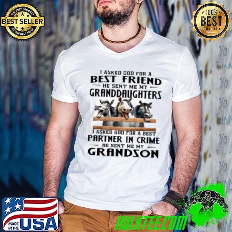 Horses I Asked God For A Best Friend He Sent Me My Granddaughters Shirt