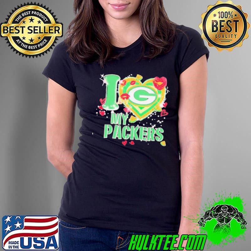 I love Green Bay Packers my Packers heart Ladies Tee