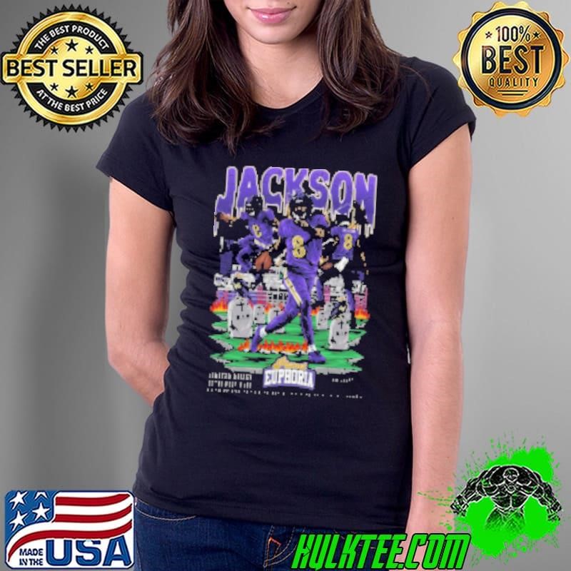Lamar Jackson V3 Baltimore Ravens NFL Planet Euphoria Art Ladies Tee