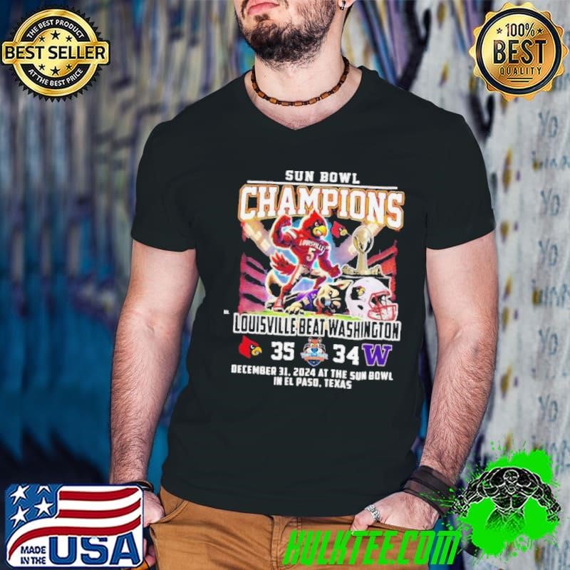 Louisville Cardinals Beat Washington Huskies Football Sun Bowl Champions 2025 Mascot T shirt