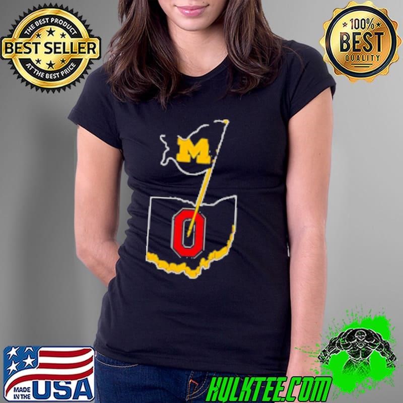 Michigan Wolverines flag plant Ohio State Buckeyes State logo Shirt