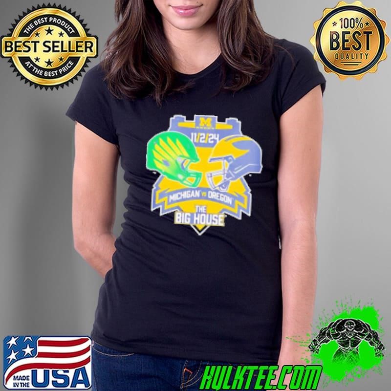 Michigan Wolverines vs Oregon Ducks The Big House helmet Shirt