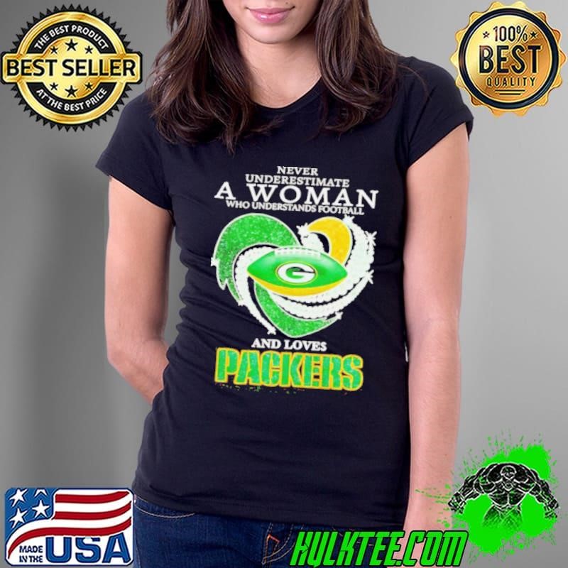 Never underestimate a woman who understands football and loves Packers Ladies Tee