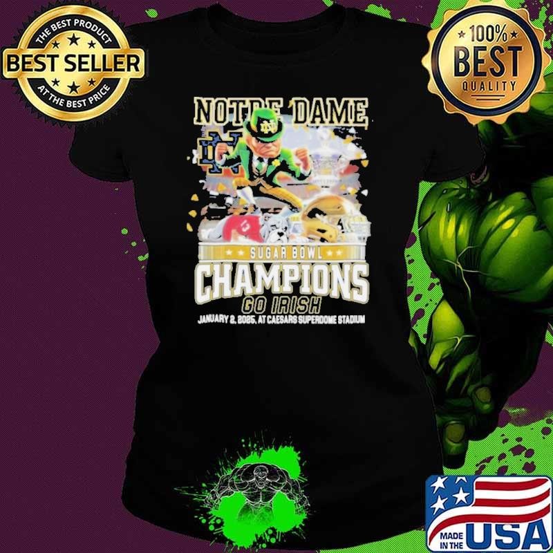Notre Dame Irish Fighting Sugar Bowl Champions Go Irish Jan 2 2025 Mascot Shirt