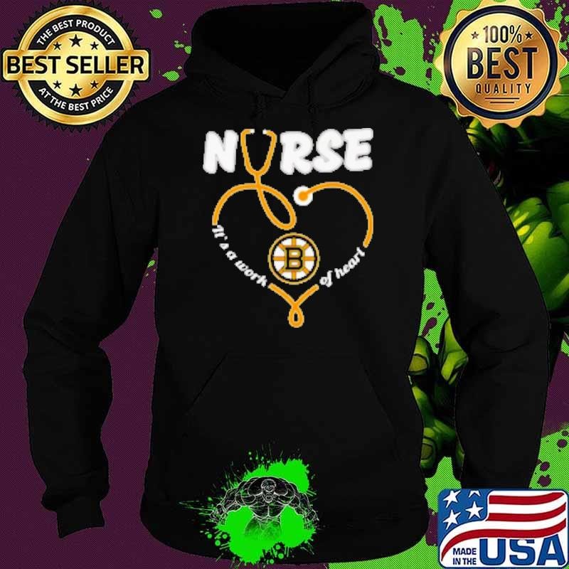 Nurse it's a work of heart Boston Bruins Hoodie