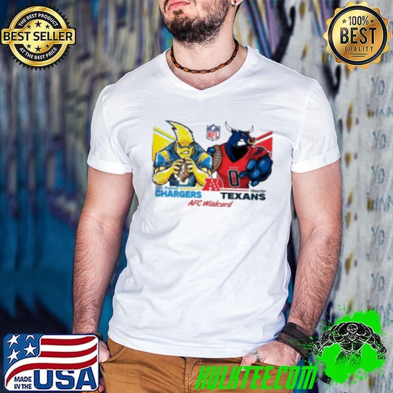 Official AFC Wildcard Matchup Los Angeles Chargers Vs Houston Texans Mascot 2025 Shirt