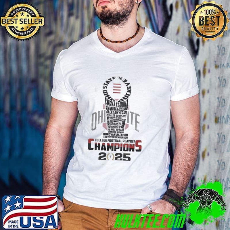 Ohio State Buckeyes Name Players Cup CFP Champions 2025 Guys V Neck