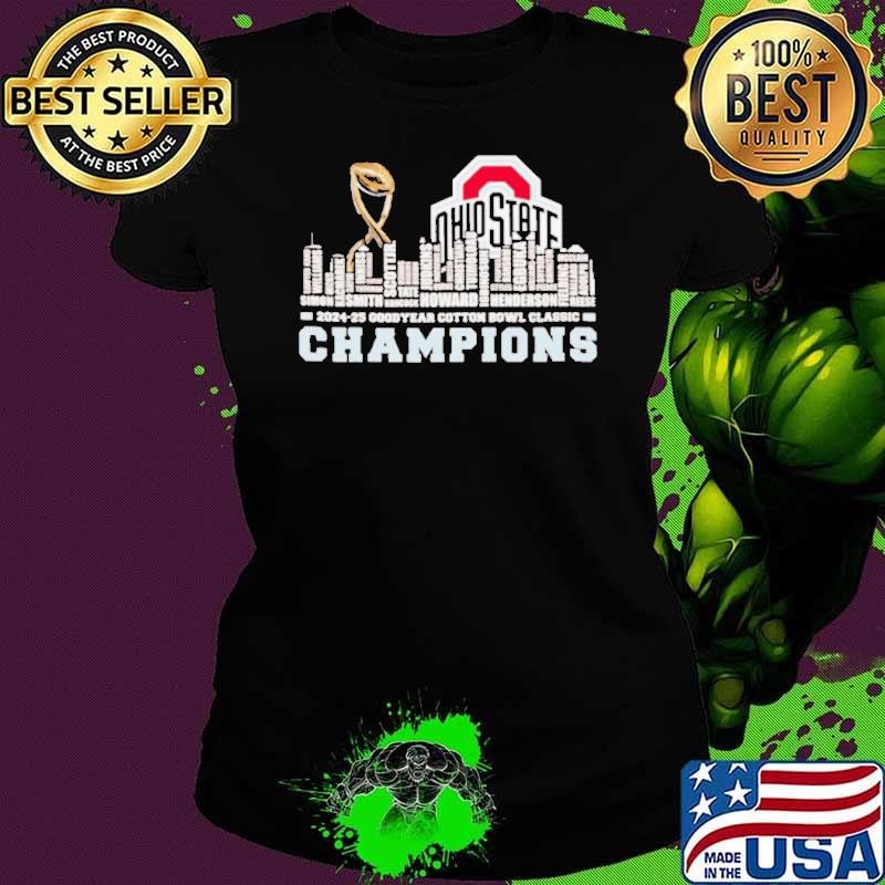 Ohio State Buckeyes trophy 2025 Cotton Bowl champions players names shirt