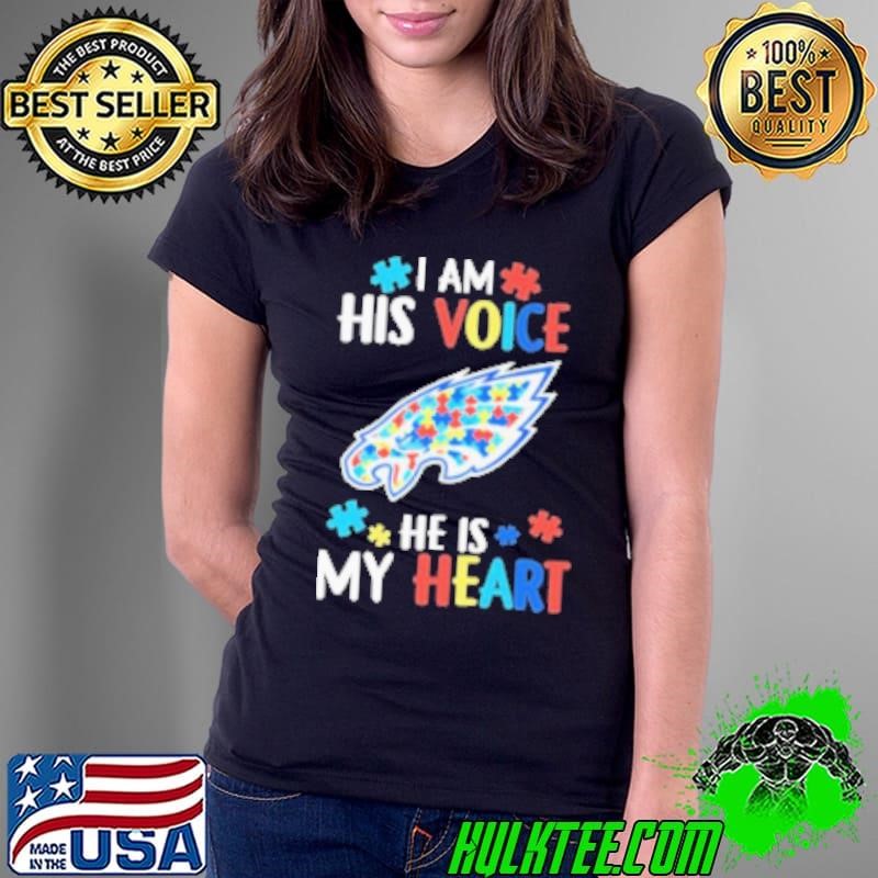 Philadelphia Eagles I Am His Voice He Is My Heart Ladies Tee