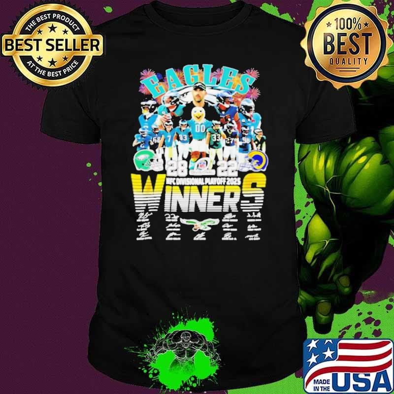 Philadelphia Eagles NFC Divisional Playoff 2025 Winners signatures shirt