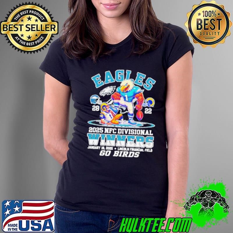 Philadelphia Eagles vs Los Angeles Rams Mascots 2025 NFC Divisional Winners Lincoln Financial Field Go Birds shirt