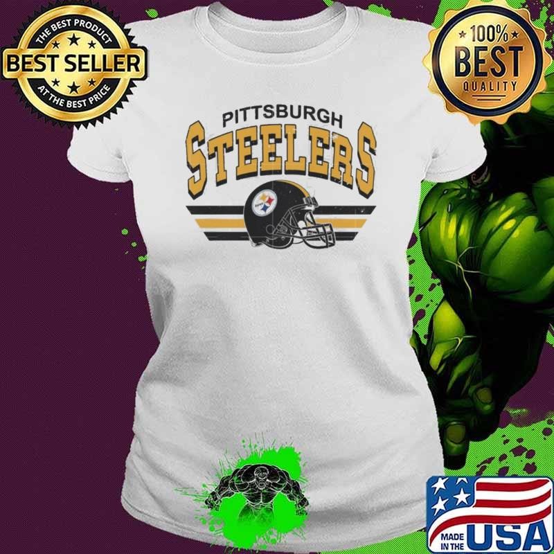 Pittsburgh Steelers Vintage Helmet Caricature Ladies tee