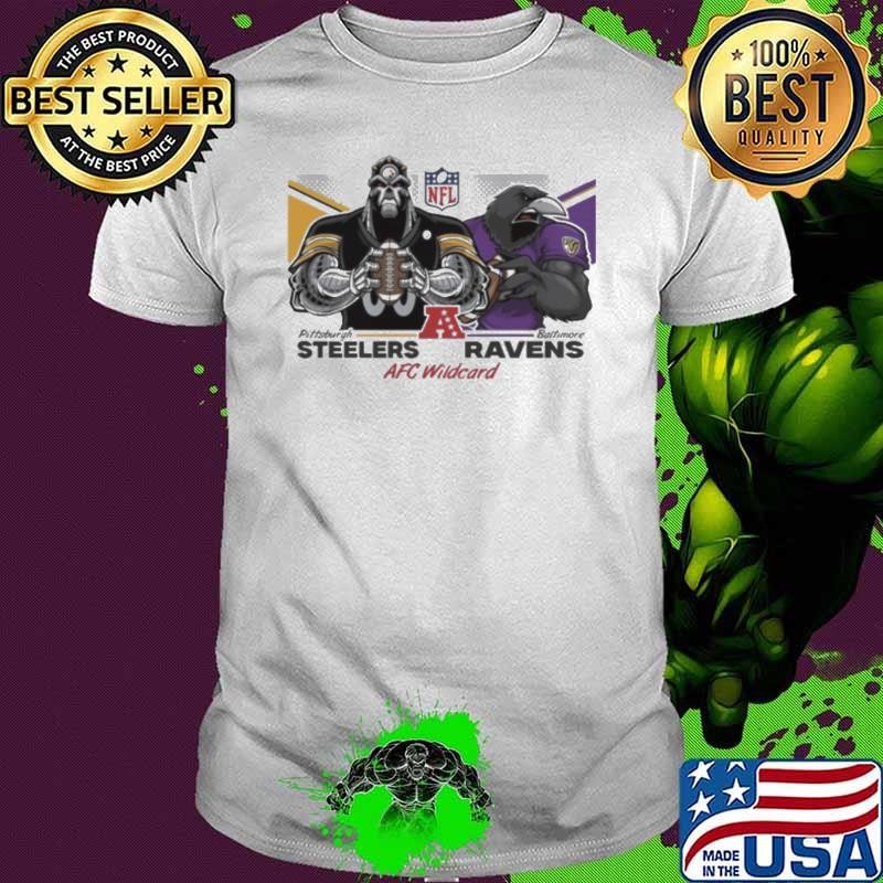 Pittsburgh Steelers Vs Baltimore Ravens Football AFC Wild Card Matchups NFL Football Playoffs Mascot Eric Poole Painting shirt