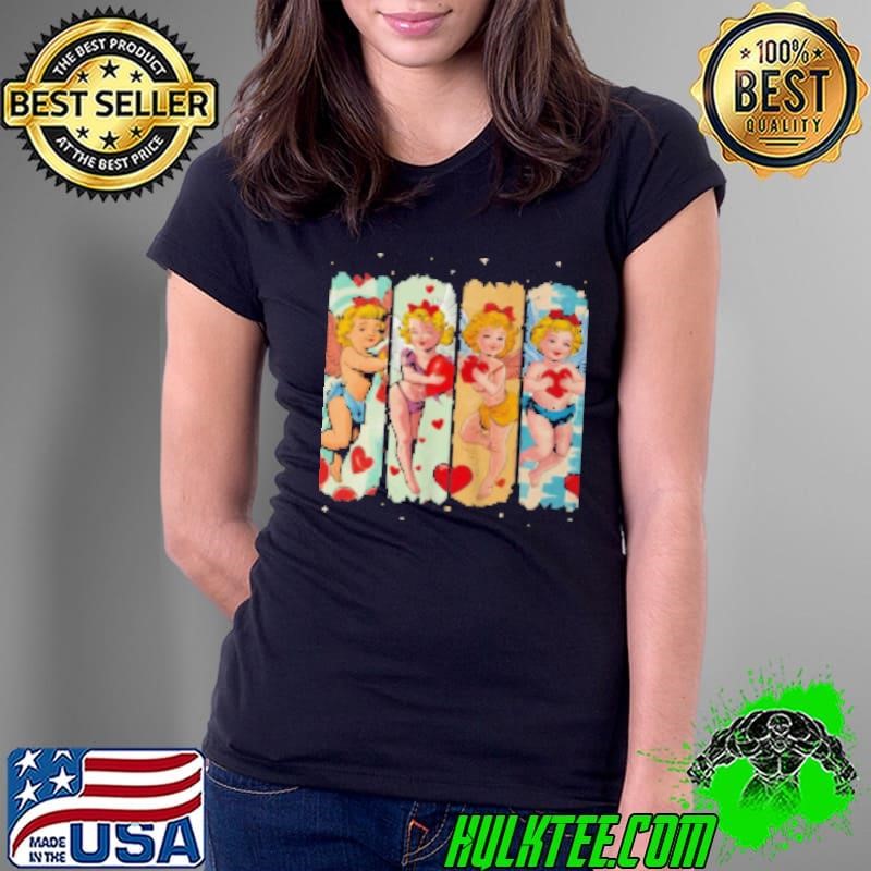 Retro Cupid Coquette Bow Valentine Day Bow Heart Women Shirt