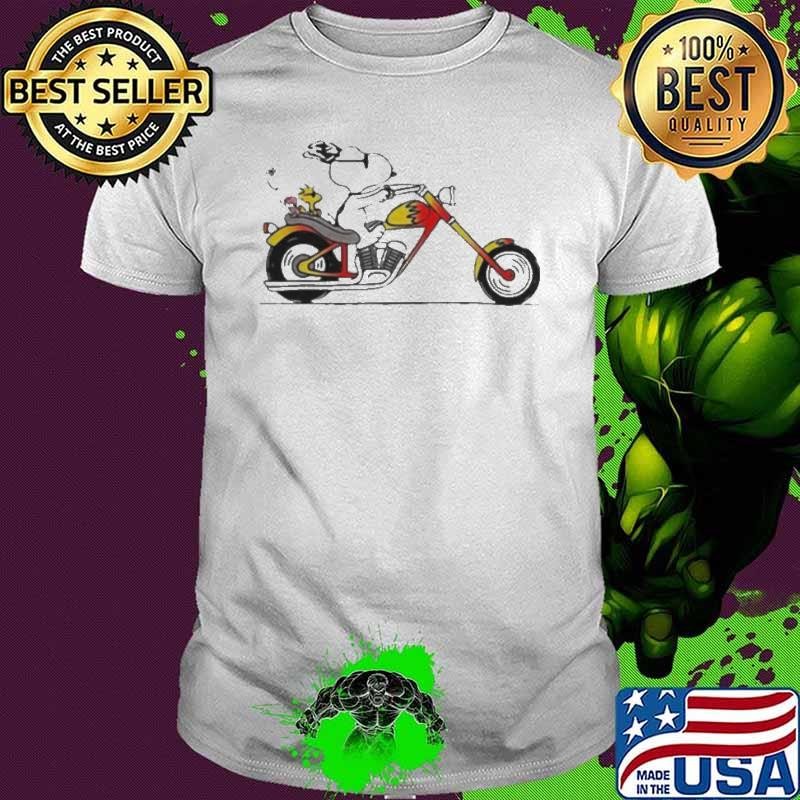 Snoopy And Woodstock Riding A Motorcycle shirt