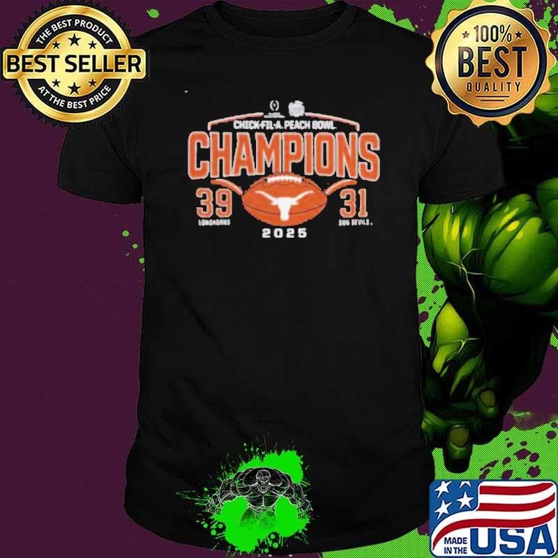 Texas Longhorns College Football Playoff 2025 Peach Bowl Champions Victory Ahead Two Sides Shirt