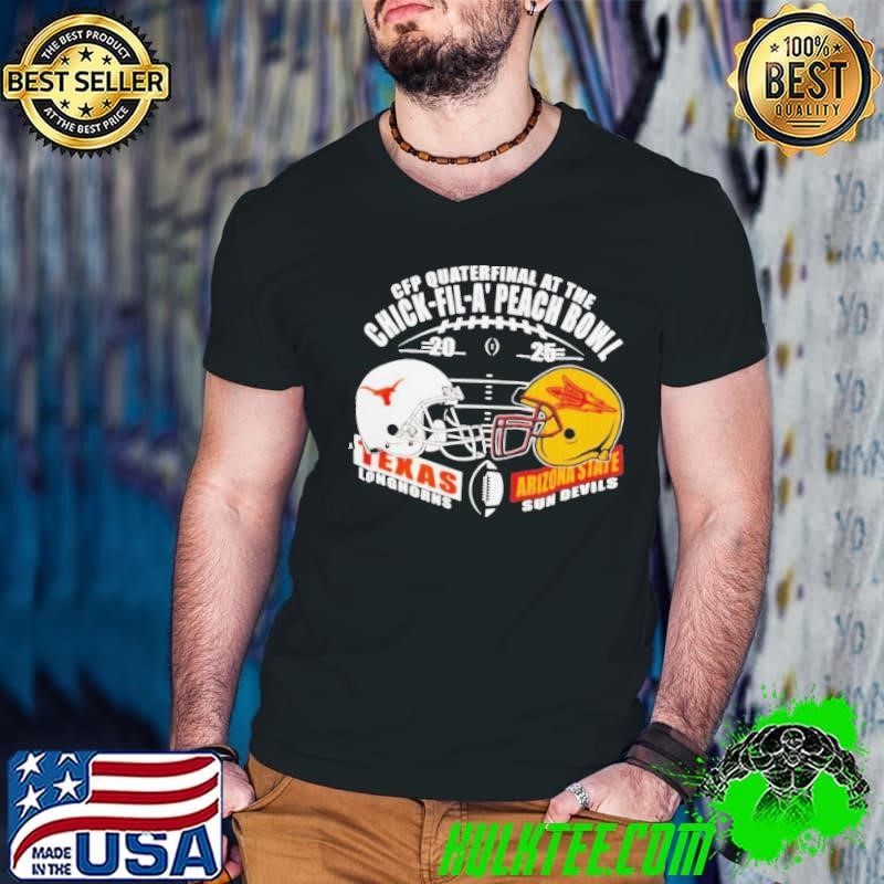 Texas Longhorns Vs Arizona State 2025 CFP quarterfinal at the Chick fil A peach bowl shirt