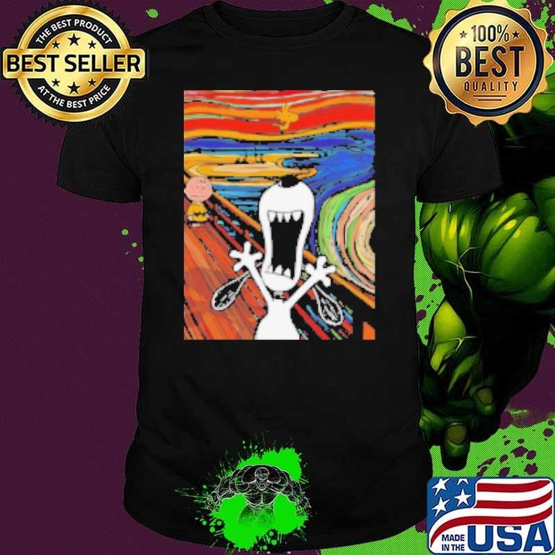 The Howl Snoopy Woodstock and Charlie Brown X Edvard Munch's The Scream Shirt