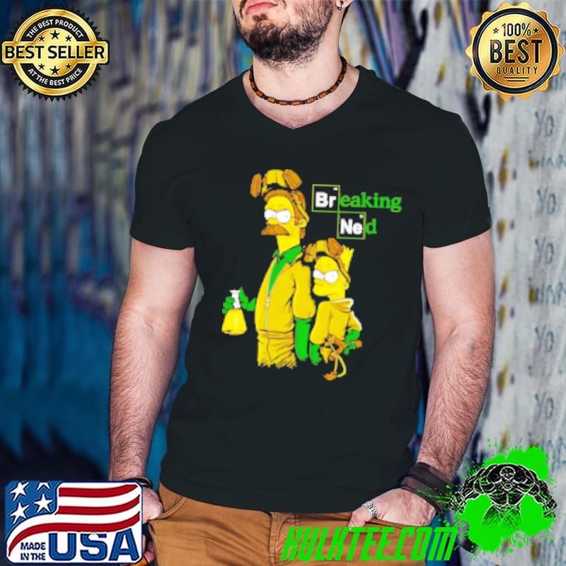 The Simpsons Breaking Ned Guys V Neck
