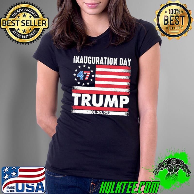 Trump Inauguration Day 47th President Of The United States Usa Flag Ladies Tee