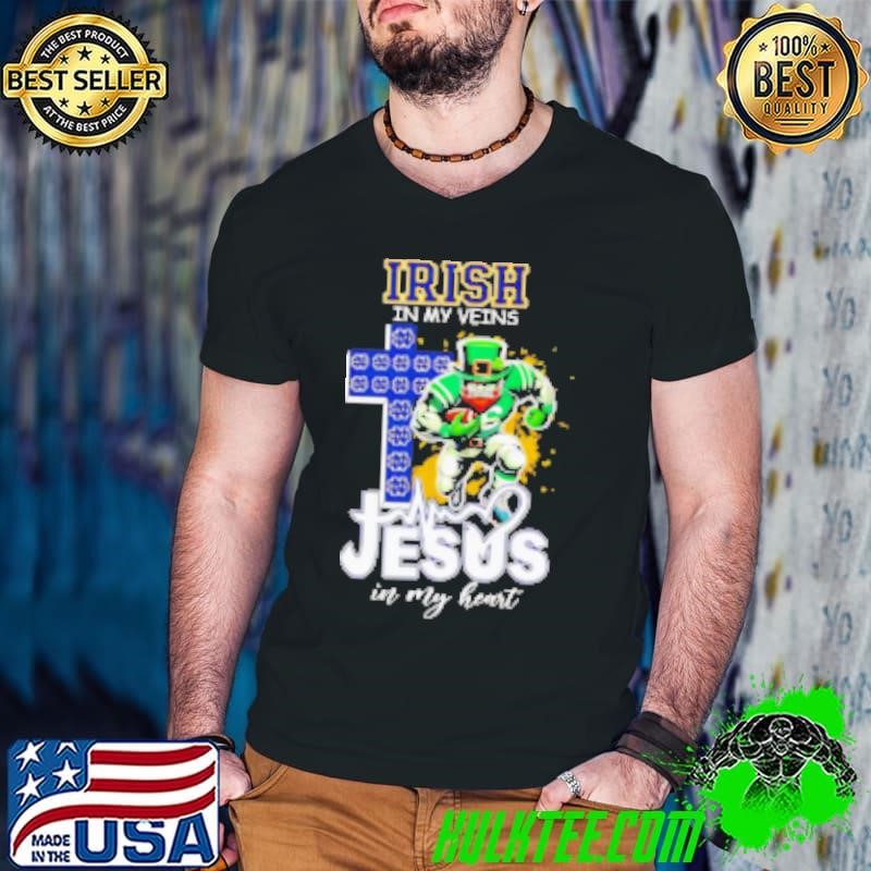 Irish in my veins Jesus in my heart mascot Guys V Neck