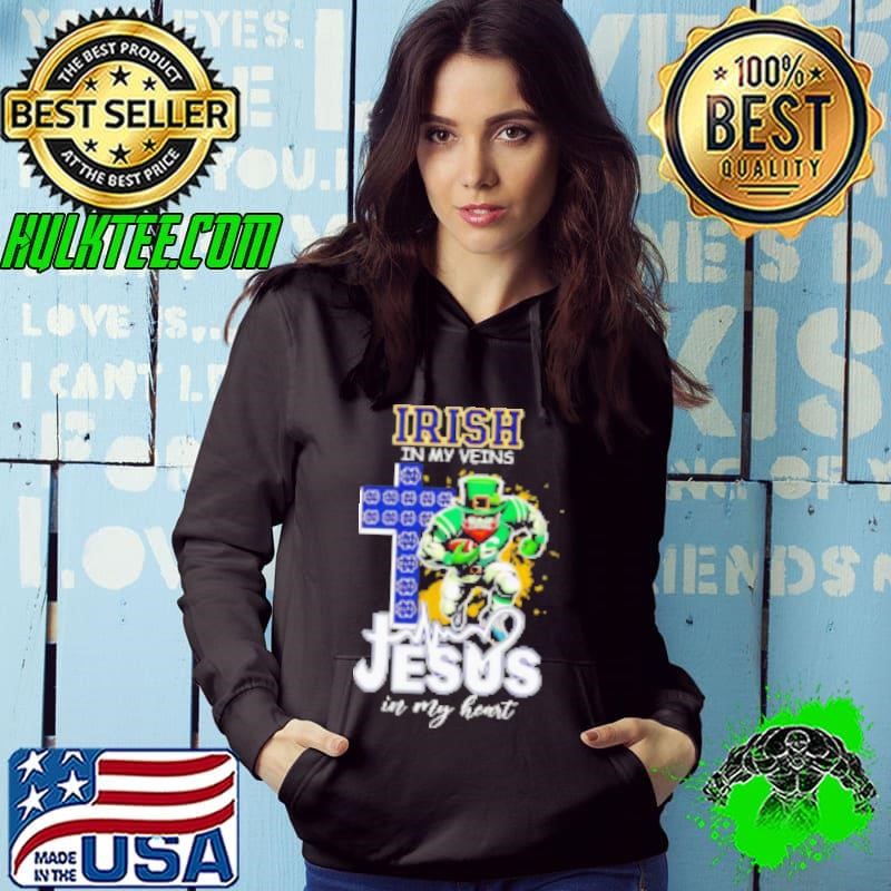Irish in my veins Jesus in my heart mascot Hoodie