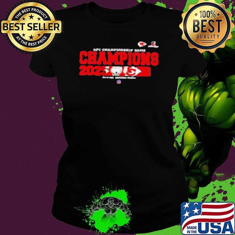 Kansas City Chiefs 2024 2025 AFC Championship Champions Logo With KC Wolf Mascot Shirt