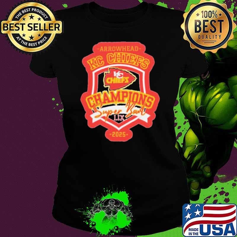 Kansas City Chiefs Arrowhead Champions Super Bowl LIX 2025 Ladies tee