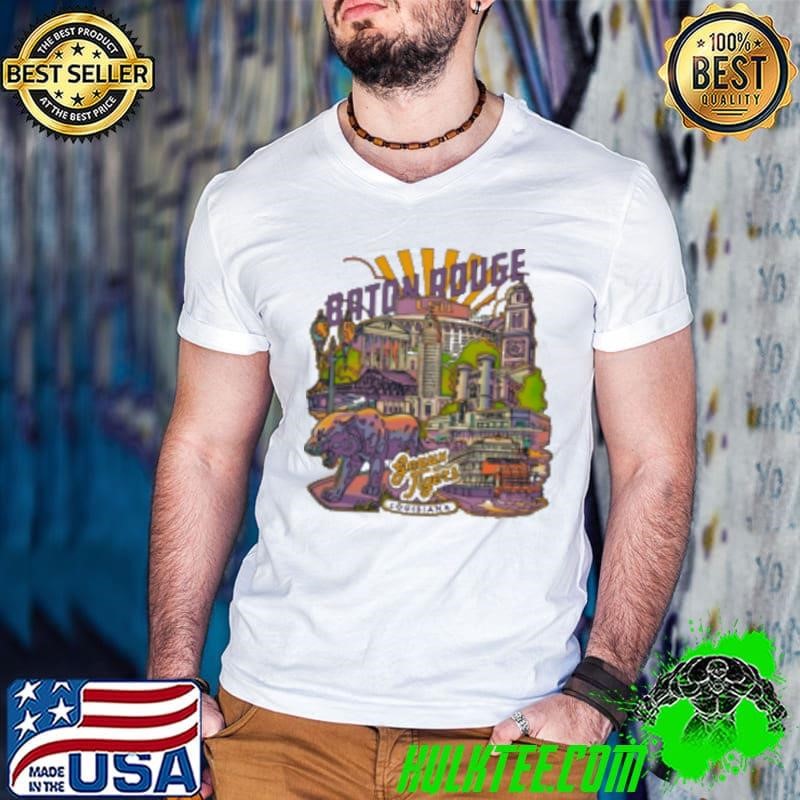 LSU Tigers Home Town Baton Rouge Geaux Tigers Louisiana Pocket Painting Shirt