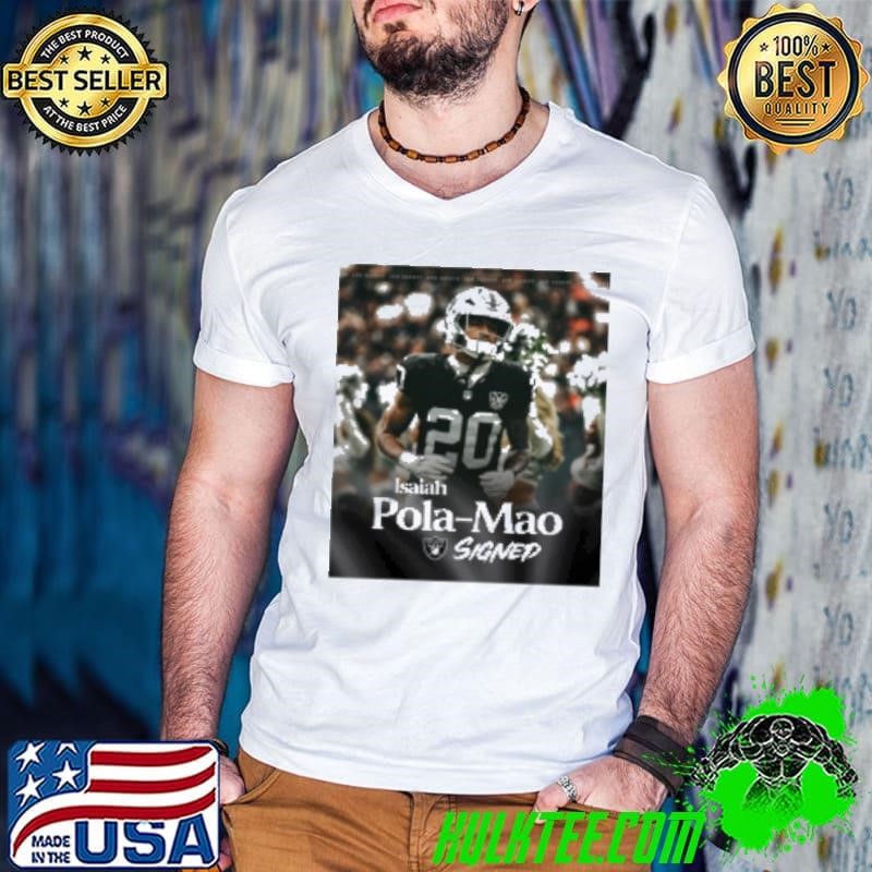 Locked down Safety Isaiah Pola Mao Signed Las Vegas Raiders Football NFL Shirt