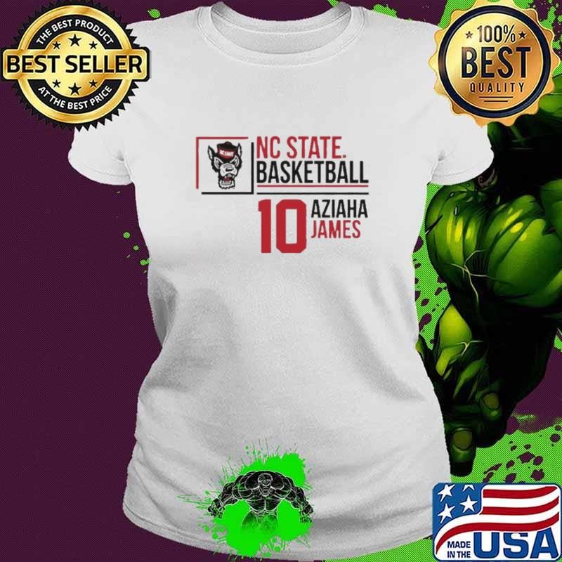 NC State Wolfpack basketball Aziaha James number 10 Ladies tee