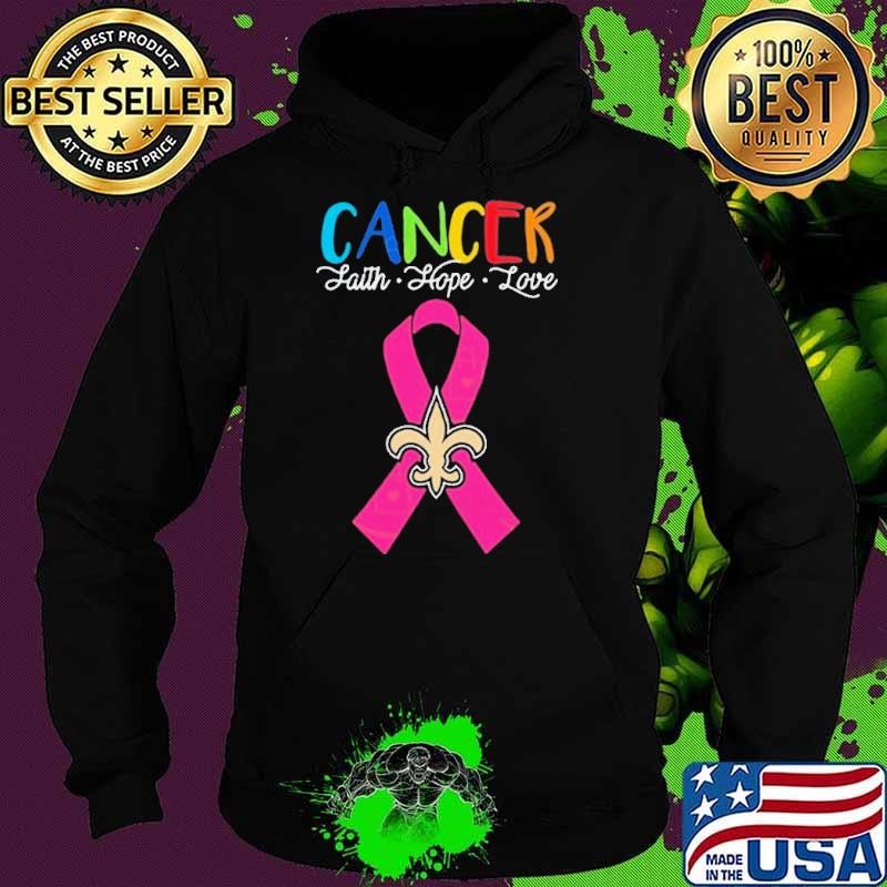 New Orleans Saints Cancer Faith – Hope – Love Logo Hoodie