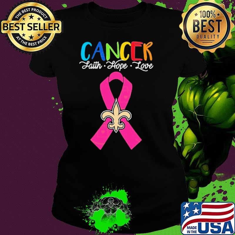 New Orleans Saints Cancer Faith – Hope – Love Logo Ladies tee