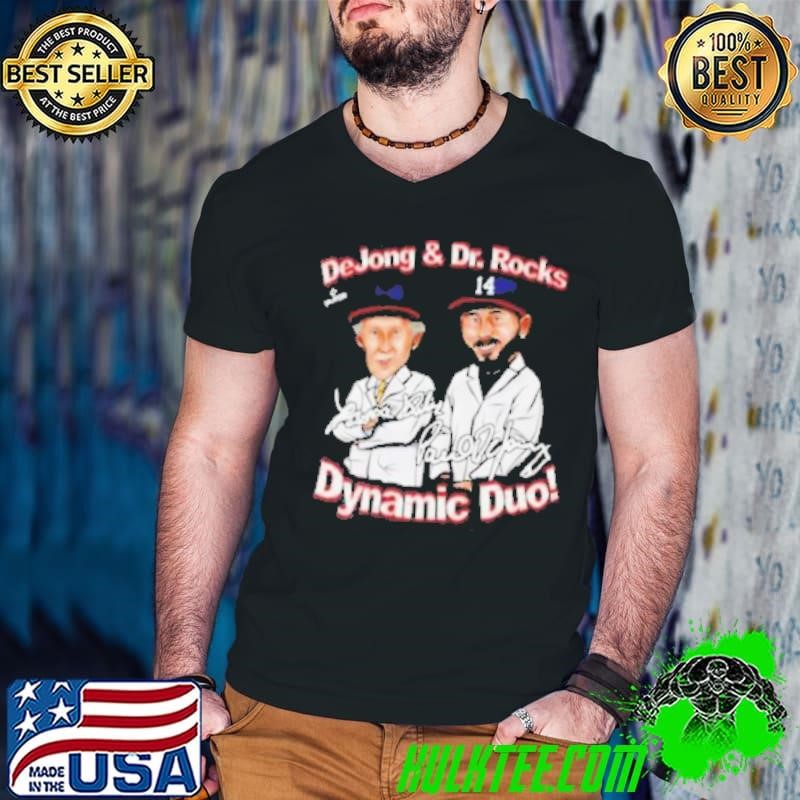 Paul DeJong and Dr Rocks Dynamic Duo Washington caricature signature shirt