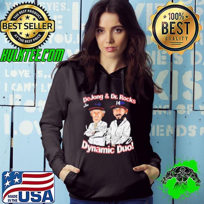 Paul DeJong and Dr Rocks Dynamic Duo Washington caricature signature Hoodie