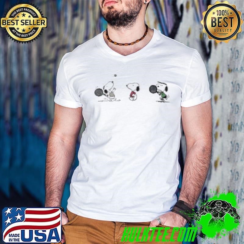 Peanuts Snoopy playing tennis Guys V Neck
