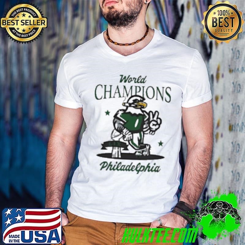 Philadelphia Eagles 2 Times World Champions Mascot Smoking 2025 Shirt