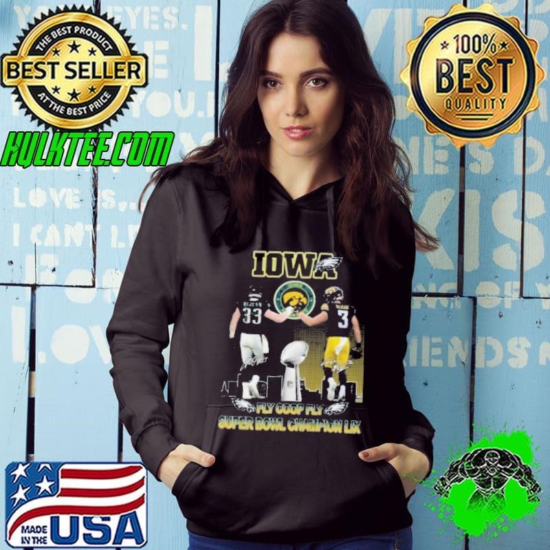 Philadelphia Eagles Iowa Hawkeyes DeJean Fly Coop Fly Super Bowl Champions LIX Shirt
