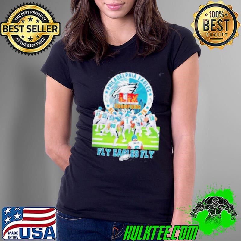 Philadelphia Eagles NFL LIX Super Bowl Champions 2024 Fly Eagles Fly stadium Ladies Tee