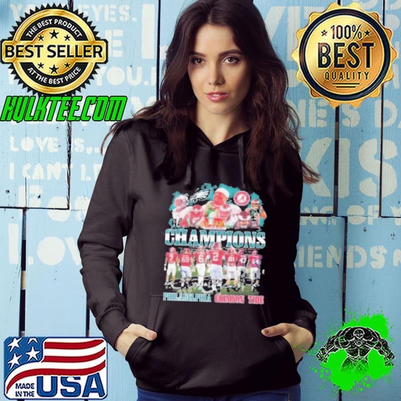 Philadelphia Eagles x Alabama Crimson Tide LIX Super Bowl Champions Hoodie