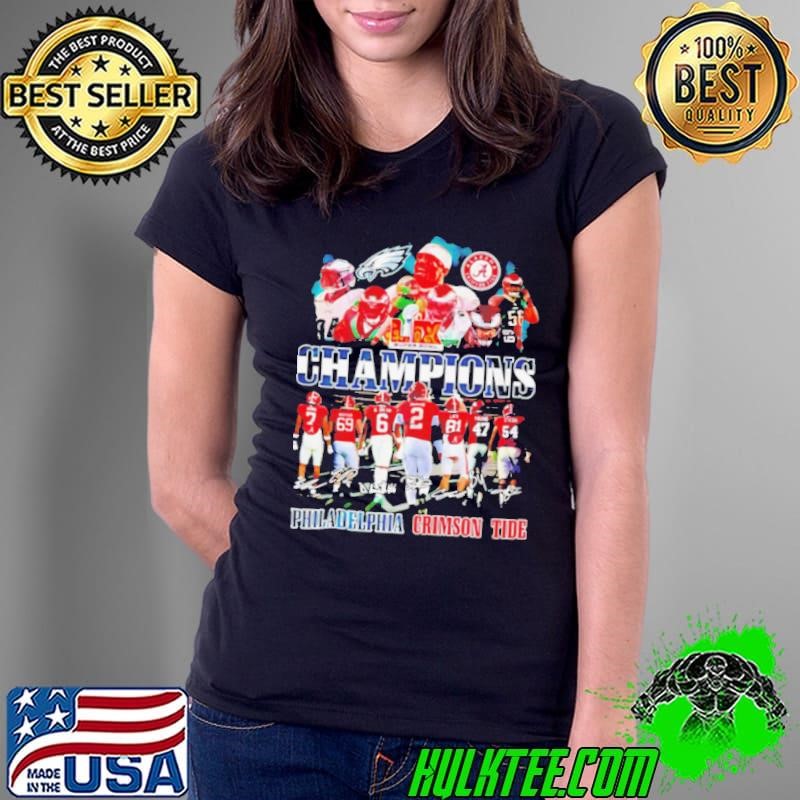 Philadelphia Eagles x Alabama Crimson Tide LIX Super Bowl Champions Limited Ladies Tee