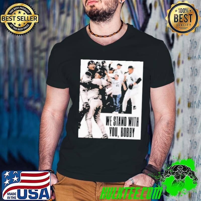Poster Chicago White Sox We Stand With You Bobby Jenks Treated For Stage 4 Adenocarcinoma, Form Of Stomach Cancer Signature Shirt