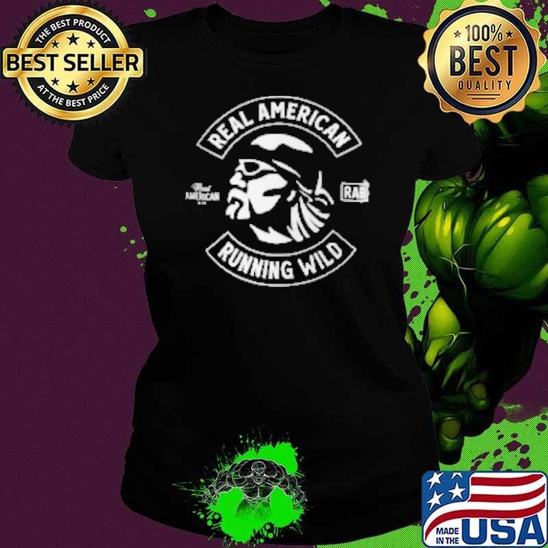 Real American Beer Running Wild Full Patch Rab Ladies tee