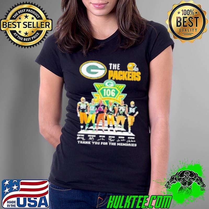 The Green Bay Packers 106th Thank You For The Memories 1925 2025 Signatures Ladies Tee