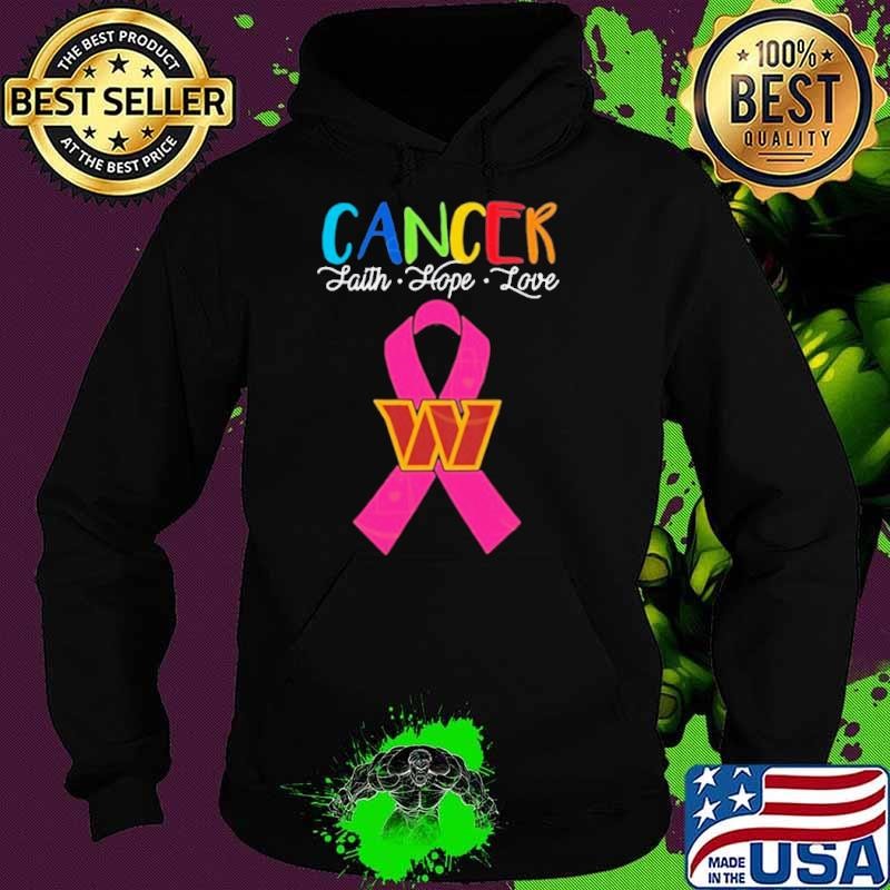 Washington Commanders Cancer Faith – Hope – Love Logo Hoodie