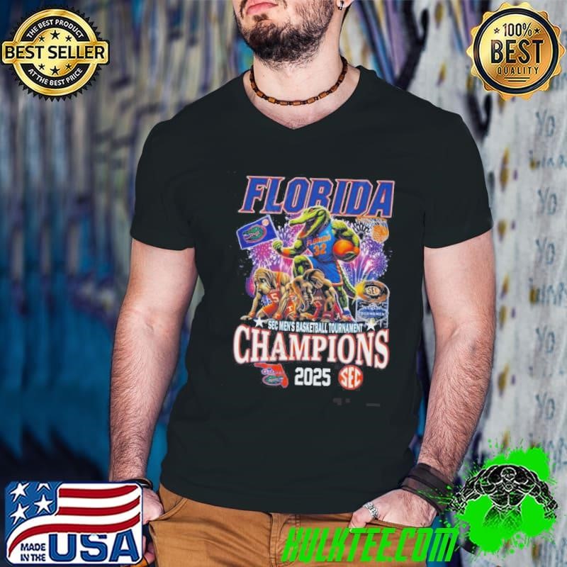 2025 SEC Mens Basketball Tournament Champions Florida Gators Mascot Shirt