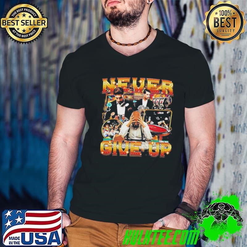 Casino Never Give Up Motivation Guys V Neck